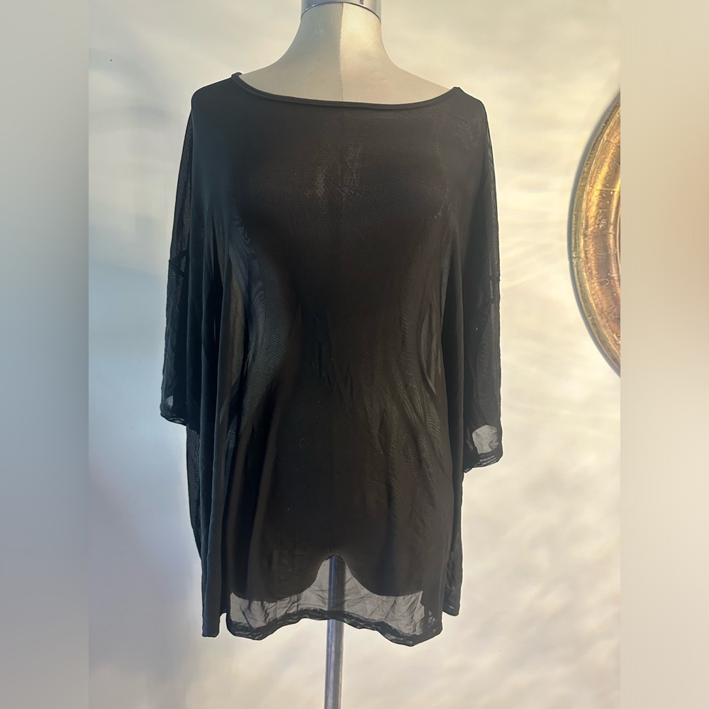 SHEIN sheer stretchy black top size 4XL